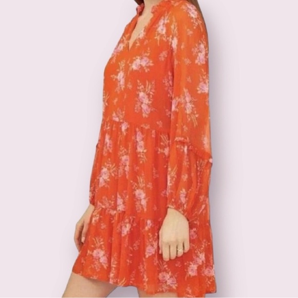 Vince Camuto Orange Floral Dress Women's
LARGE Lightweight Fashion Dress - Picture 3 of 8